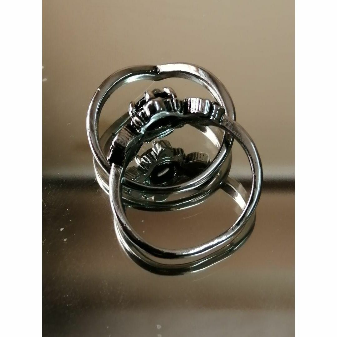【SALE】リング レディース ブラック アクセサリー ハート 指輪 18号 レディースのアクセサリー(リング(指輪))の商品写真