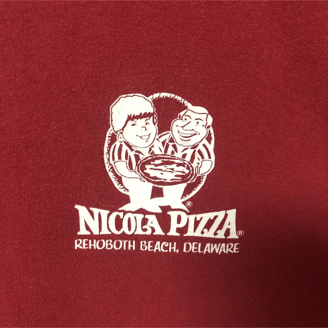 GILDAN(ギルタン)のGILDAN ギルダン ピザ バックプリント Tシャツ 半袖 赤 XL 海外古着 メンズのトップス(Tシャツ/カットソー(半袖/袖なし))の商品写真