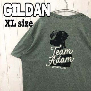 GILDAN - GILDAN ギルダン バックプリント 犬 アニマル 緑 グリーン Tシャツ古着