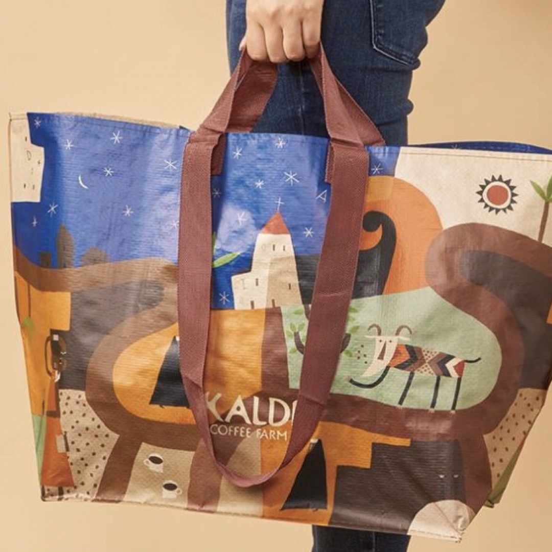 KALDI(カルディ)の【Ｎ】③カルディ　KALDI  伝説　エコバッグ　ショッピングバッグ　大3枚 レディースのバッグ(エコバッグ)の商品写真