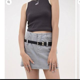 ザラ(ZARA)のCargo Denim skirt in grey asuni(ミニスカート)