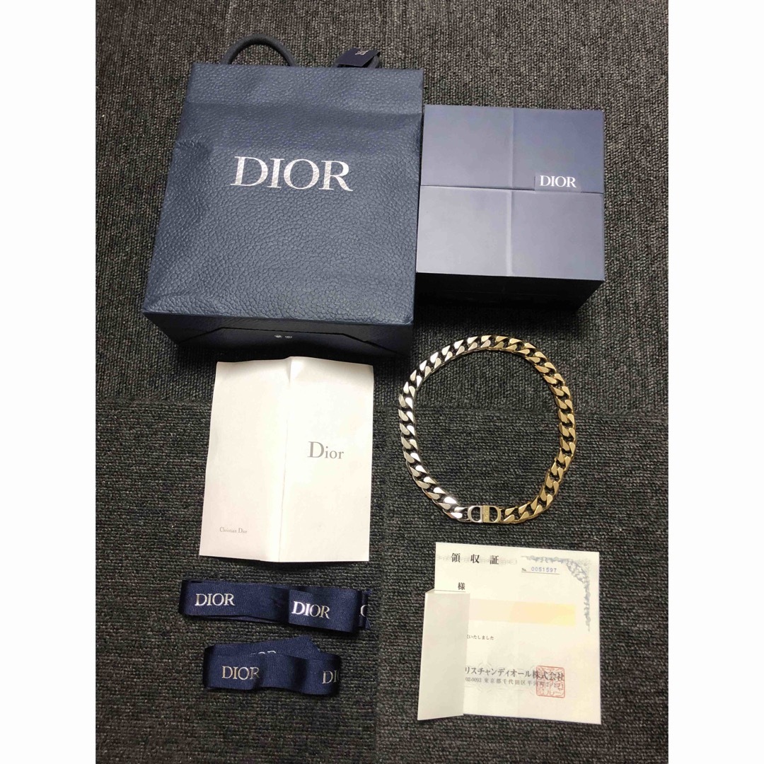 Dior(ディオール)の【限定】DIOR CD ICON ゴールドシルバーコンビチェーンリンクネックレス メンズのアクセサリー(ネックレス)の商品写真