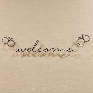 ハンドメイド ワイヤーレタリング▪️手書き風 welcome & 蝶々set *(インテリア雑貨)