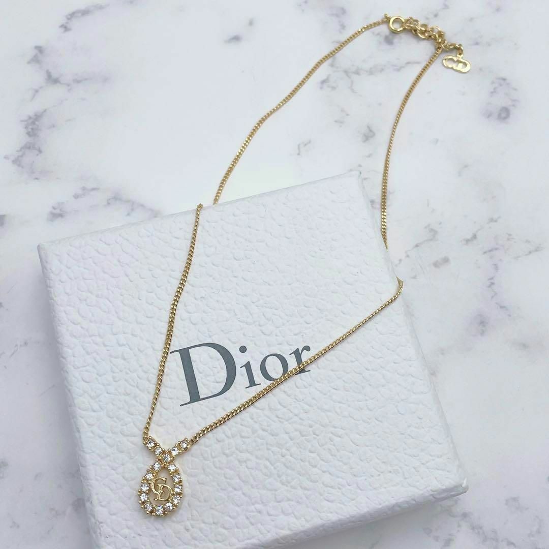 ✨極美品✨Dior CDロゴ ネックレス ラインストーン ヴィンテージ ゴールド