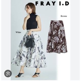 フレイアイディー(FRAY I.D)の【試着のみタグ付き】FRAY I.D オーガンジーフラワースカート(ロングスカート)