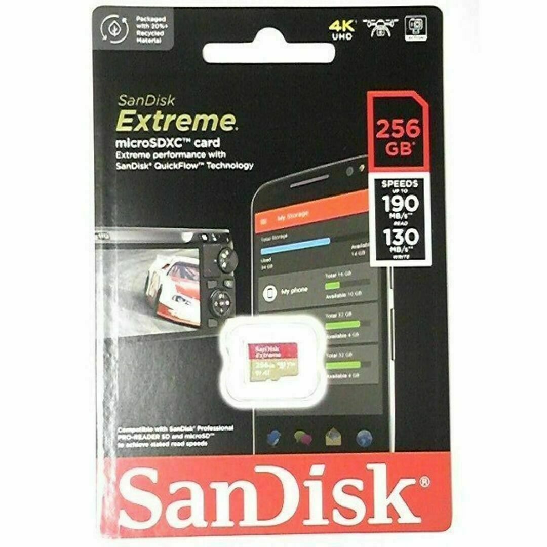 SanDisk(サンディスク)のmicroSDXC 256GB 190MB/s A2対応★マイクロＳＤ エンタメ/ホビーのゲームソフト/ゲーム機本体(その他)の商品写真