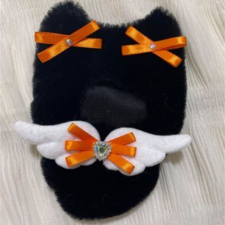 ちびぐるみ ハンドメイド  着ぐるみ ぬい服 天使 ねこ オレンジ(人形)