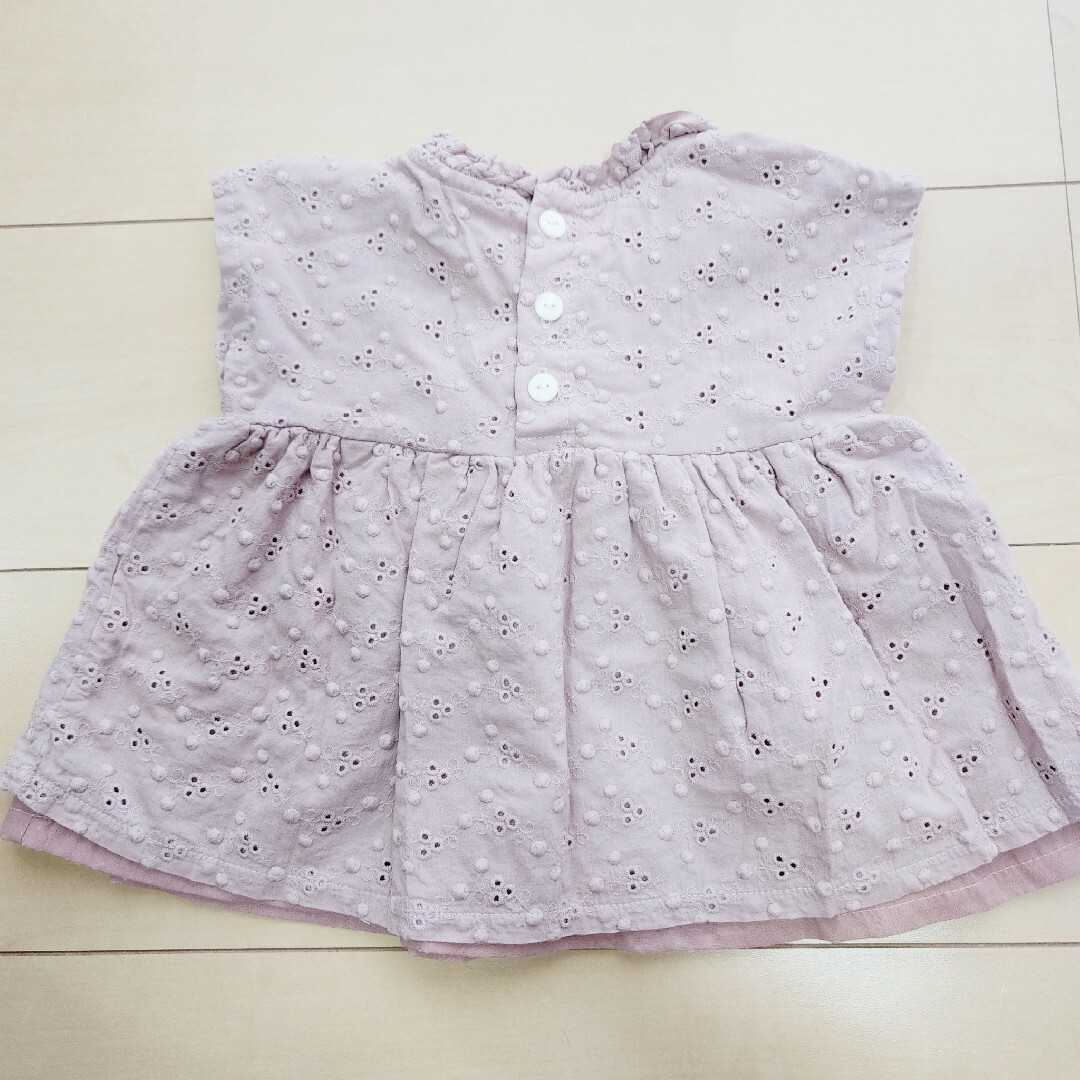 レース柄コーデ2点セット キッズ/ベビー/マタニティのベビー服(~85cm)(Ｔシャツ)の商品写真