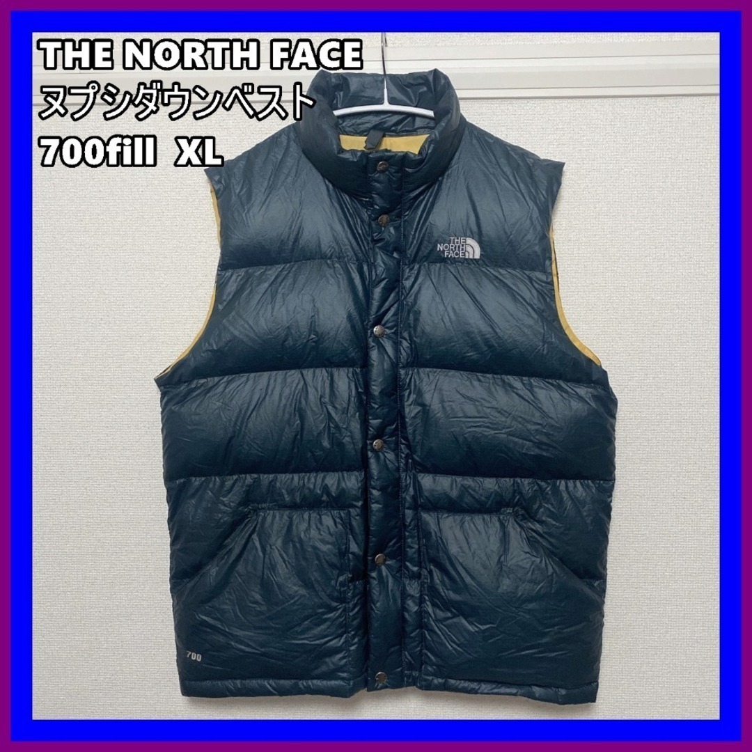 ■THE NORTH FACE　人気　メンズ　ヌプシダウンベスト　ネイビー ＸＬ