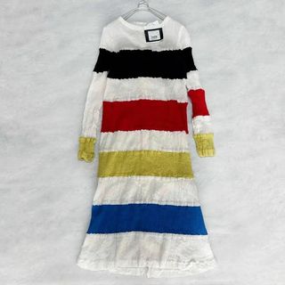 ツモリチサト(TSUMORI CHISATO)の【最終お値下げ】タグ付 ツモリチサト ワンピース マルチカラーボーダー 日本製(ロングワンピース/マキシワンピース)