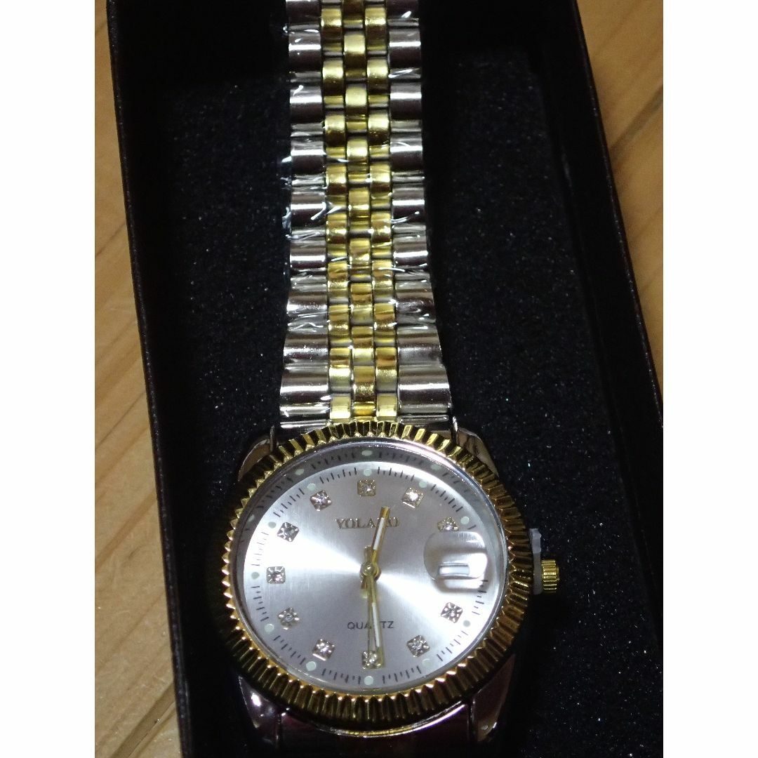 セール　新品　男性用　コンビ(ゴールド×シルバー）　ダイヤ11P　クオーツ メンズの時計(腕時計(アナログ))の商品写真