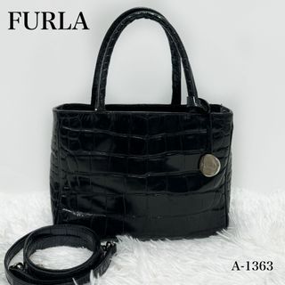 フルラ(Furla)の超美品✨FURLA フルラ　クロコ型押し　2wayショルダーバッグ　ハンドバッグ(ショルダーバッグ)