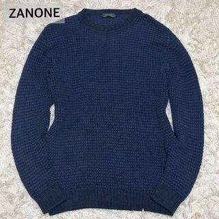 ザノーネ(ZANONE)の美品・XL✨ザノーネ 高級 アルパカ混 上質ウール ニット セーター ネイビー(ニット/セーター)