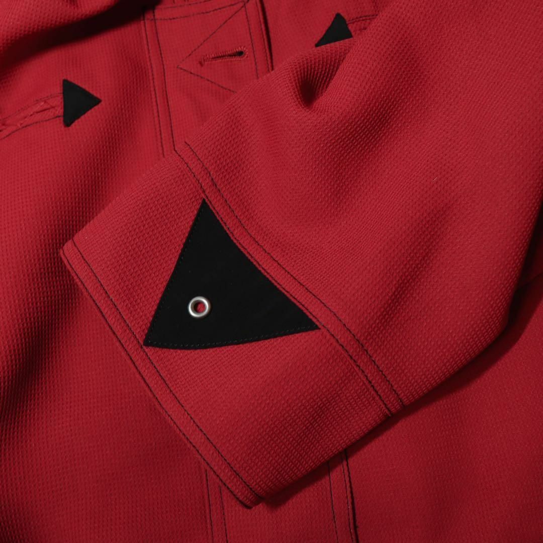 【レトロ古着】薄手ジャケット ワッフル生地 おしゃれコーデ 赤 13BR XL メンズのジャケット/アウター(ブルゾン)の商品写真