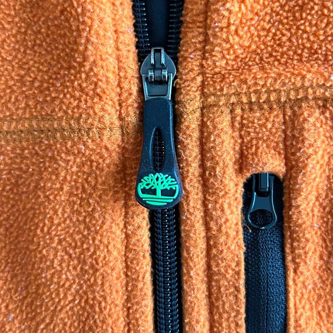 Timberland(ティンバーランド)のtimberland フルジップ フリースジャケット オレンジ L 刺繍ロゴ メンズのトップス(スウェット)の商品写真