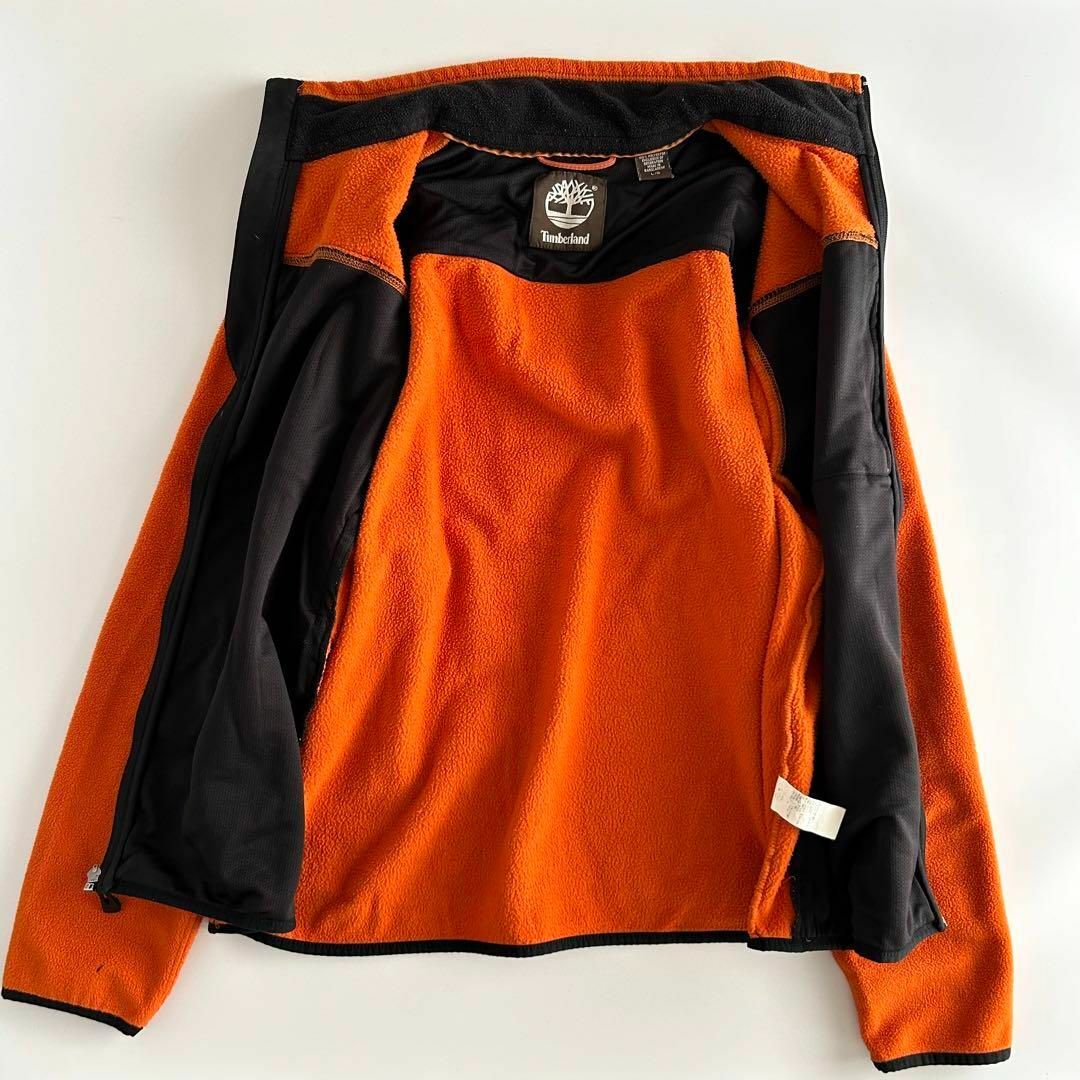 Timberland(ティンバーランド)のtimberland フルジップ フリースジャケット オレンジ L 刺繍ロゴ メンズのトップス(スウェット)の商品写真