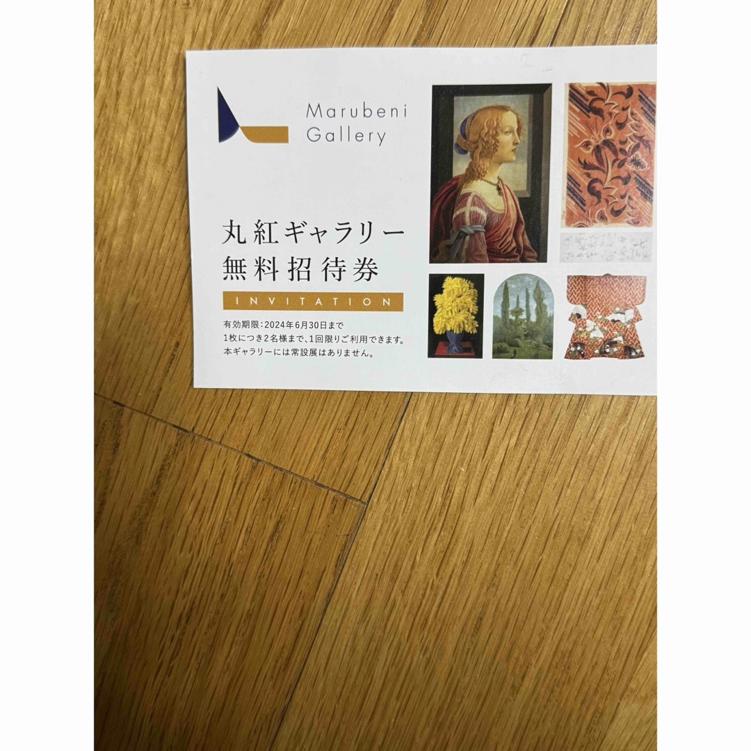 丸紅ギャラリー　無料招待券　2種類 チケットの施設利用券(美術館/博物館)の商品写真