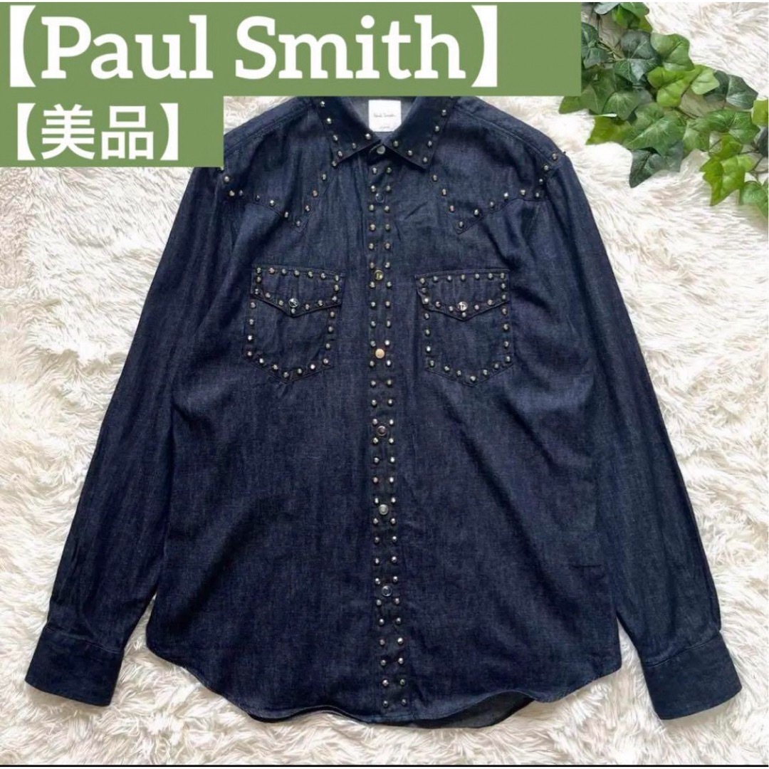 Paul Smith(ポールスミス)の希少 美品 ポールスミス スタッズ カスタム ウエスタン デニムシャツ M メンズのジャケット/アウター(Gジャン/デニムジャケット)の商品写真