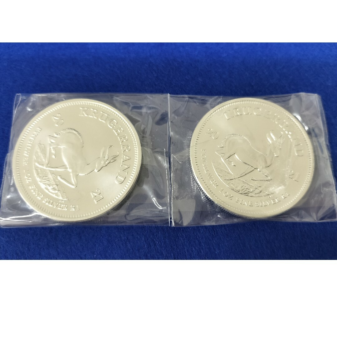 クルーガーランド銀貨2021(1オンス)(新品、未使用) 2枚  NO.1 エンタメ/ホビーの美術品/アンティーク(貨幣)の商品写真
