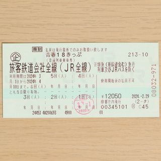 青春18きっぷ ４回分 送料無料(鉄道乗車券)