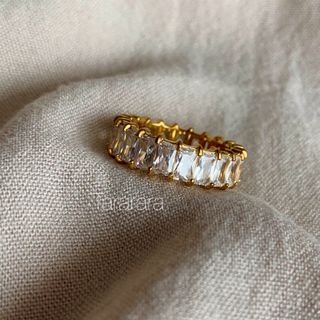 ●stainlessCzフルエタニティRing G●金属アレルギー対応(リング(指輪))