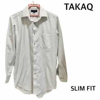 タカキュー(TAKA-Q)の【TAKA-Q】ワイシャツ　チェック柄　紳士　高品質　状態良好　スリムフィット(シャツ)