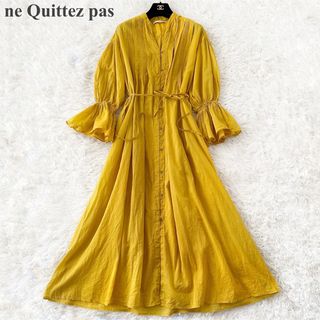 ヌキテパ(ne Quittez pas)のne Quittez pas インド綿 ロングワンピース イエロー (ロングワンピース/マキシワンピース)