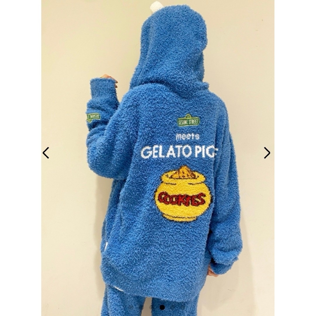 gelato pique(ジェラートピケ)の美品【HOMME】 クッキーモンスターパーカ＆ロングパンツ　セットアップ　L メンズのトップス(パーカー)の商品写真