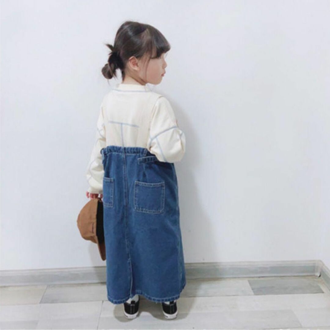 親子コーデ　お揃い　サスペンダー　スカート　デニム　ワンピース  韓国子供服 キッズ/ベビー/マタニティのキッズ服女の子用(90cm~)(ワンピース)の商品写真