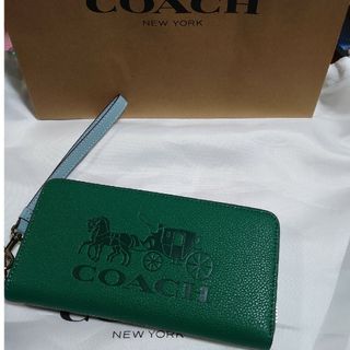 COACH - 【新品未使用】 コーチ 三つ折り財布 ミニ財布 白×水色の通販