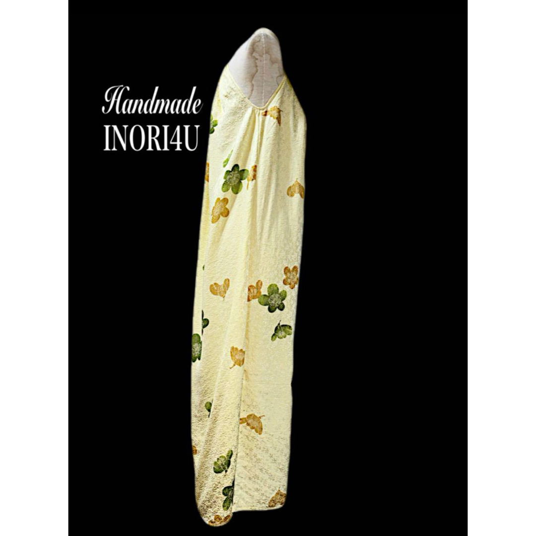 INORI4U ハンドメイド　正絹　着物リメイクワンピース　ホルタネックドレス レディースのワンピース(ロングワンピース/マキシワンピース)の商品写真