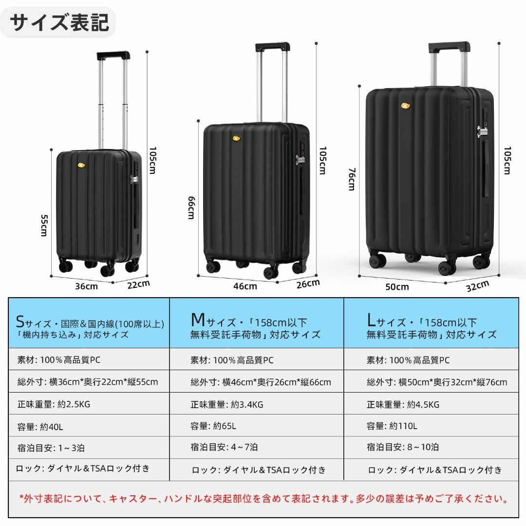 [MGOB] スーツケース キャリーケース 大型 65L 6泊7日 ピュアPC材 その他のその他(その他)の商品写真