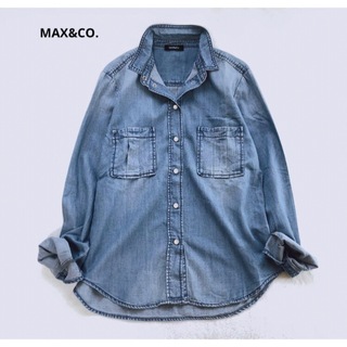 マックスアンドコー(Max & Co.)の美品　MAX&CO マックスアンドコー　デニム　シャツ　42 大きいサイズ(シャツ/ブラウス(長袖/七分))