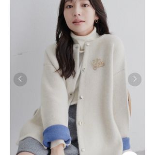 natural couture - 完売 natural couture FOX混Wフェイスニットコート