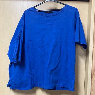 アズールバイマウジー(AZUL by moussy)のazul by moussy 変形ドルマン カットソー トップス ブルー 中古(カットソー(半袖/袖なし))