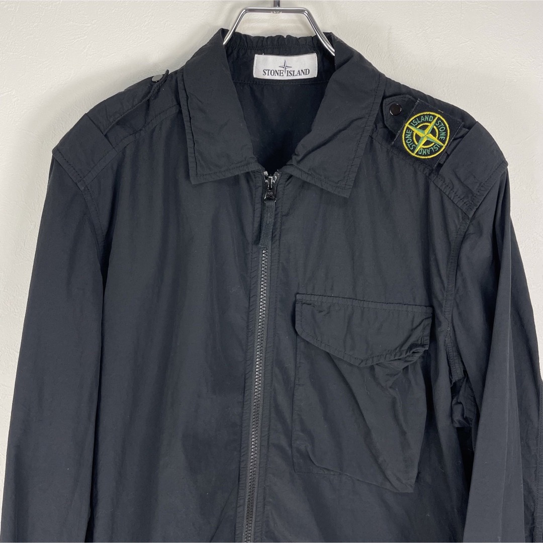 STONE ISLAND(ストーンアイランド)の【希少】STONE ISLAND ロゴパッチ ナイロン オーバーシャツジャケット メンズのジャケット/アウター(ナイロンジャケット)の商品写真