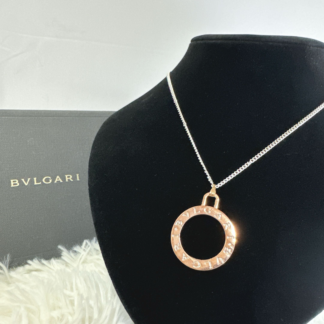 BVLGARI(ブルガリ)の【美品】希少✨ BVLGARI ブルガリ チャーム ネックレスチェーン サークル レディースのアクセサリー(ネックレス)の商品写真