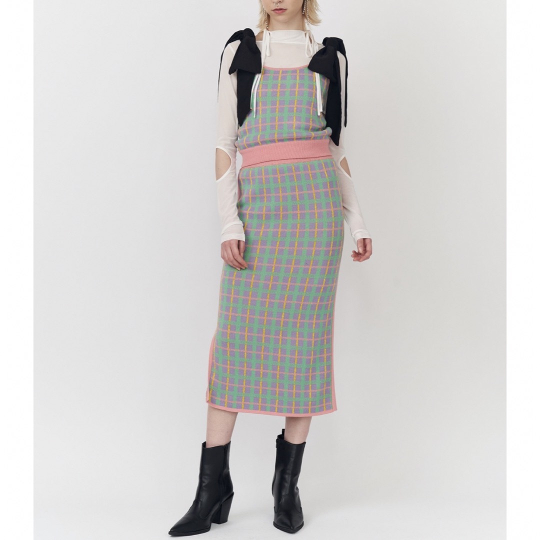 PAMEO POSE(パメオポーズ)のPAMEO POSE Plaid Knit Skirt レディースのスカート(ロングスカート)の商品写真