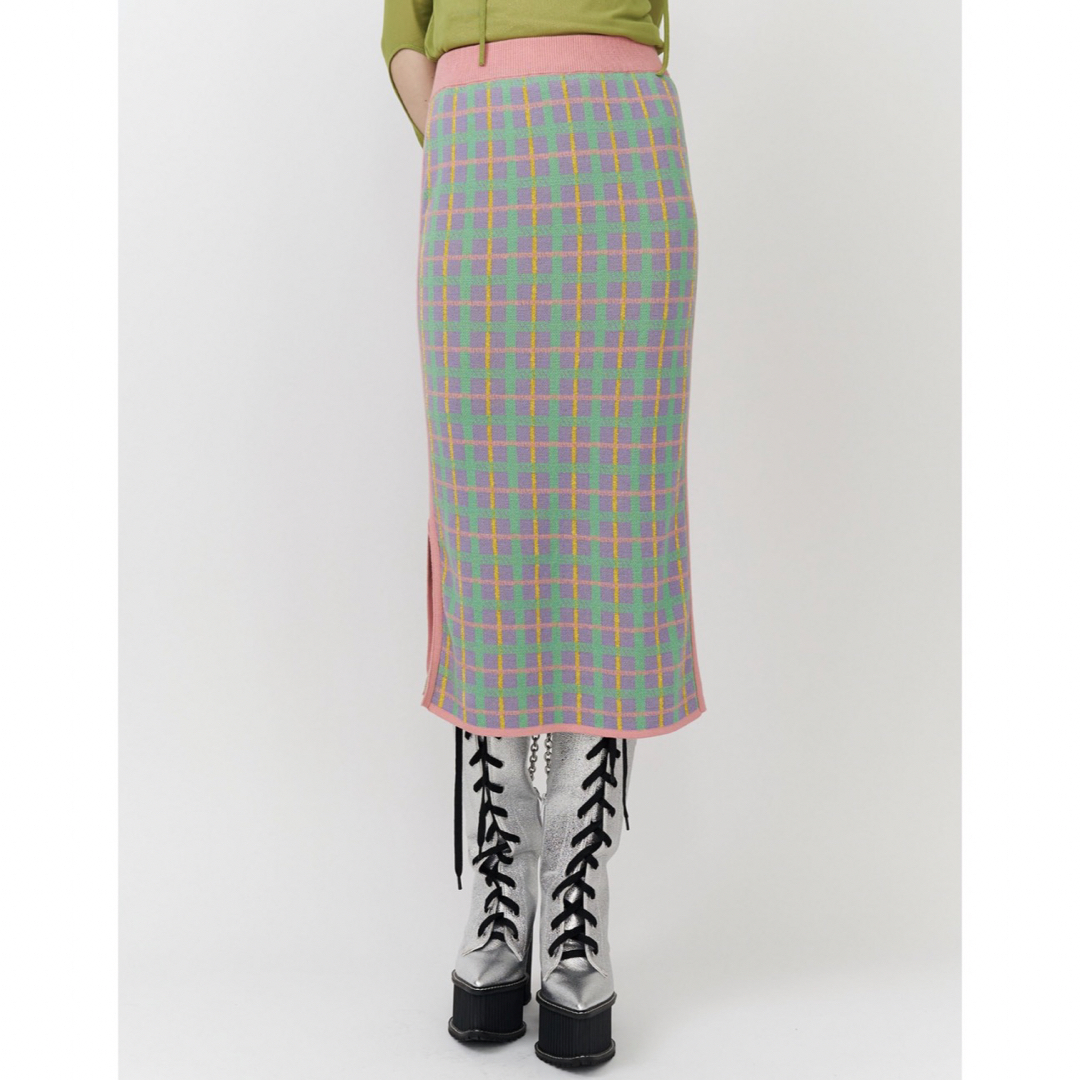 PAMEO POSE(パメオポーズ)のPAMEO POSE Plaid Knit Skirt レディースのスカート(ロングスカート)の商品写真