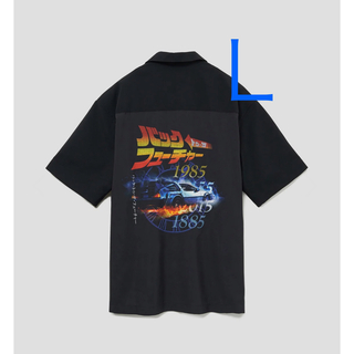 グラニフ(Design Tshirts Store graniph)のグラニフ　バックトゥザフューチャー　オープンカラー半袖シャツ　L(シャツ)