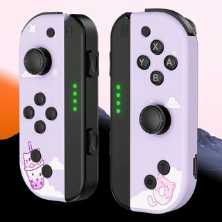 ニンテンドースイッチ(Nintendo Switch)の【新品】ジョイコン 連射 充電口付 Joy-Con ラベンダー パープル(家庭用ゲーム機本体)
