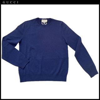 グッチ(Gucci)の新品グッチGUCCIカシミア100％クルーネックセーター　ネイビー＃M(ニット/セーター)