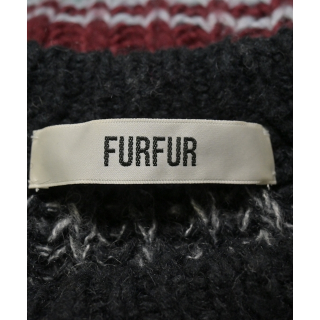 fur fur(ファーファー)のFURFUR ファーファー ニット・セーター F 青系x黒系x白等(総柄) 【古着】【中古】 レディースのトップス(ニット/セーター)の商品写真