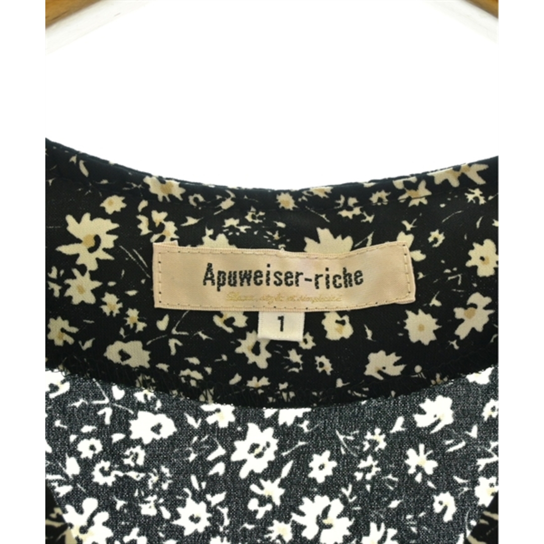 Apuweiser-riche(アプワイザーリッシェ)のApuweiser-riche ワンピース 1(S位) 黒xアイボリー(花柄) 【古着】【中古】 レディースのワンピース(ひざ丈ワンピース)の商品写真