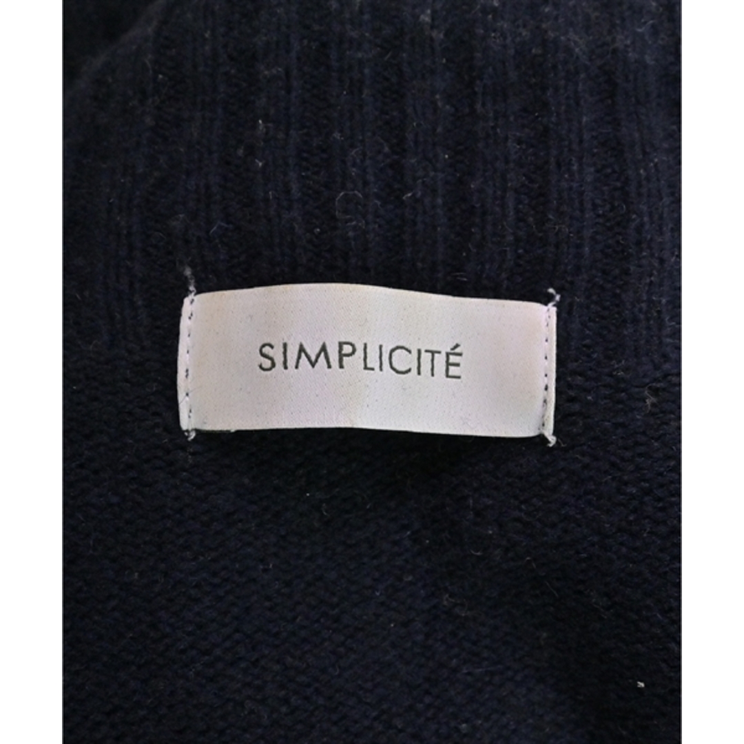 Simplicite(シンプリシテェ)のSimplicite シンプルシテ ワンピース F 紺 【古着】【中古】 レディースのワンピース(ひざ丈ワンピース)の商品写真