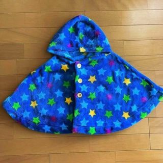 子ども フリースポンチョ 100センチ 星柄 赤ちゃん 子ども服 防寒(ジャケット/上着)