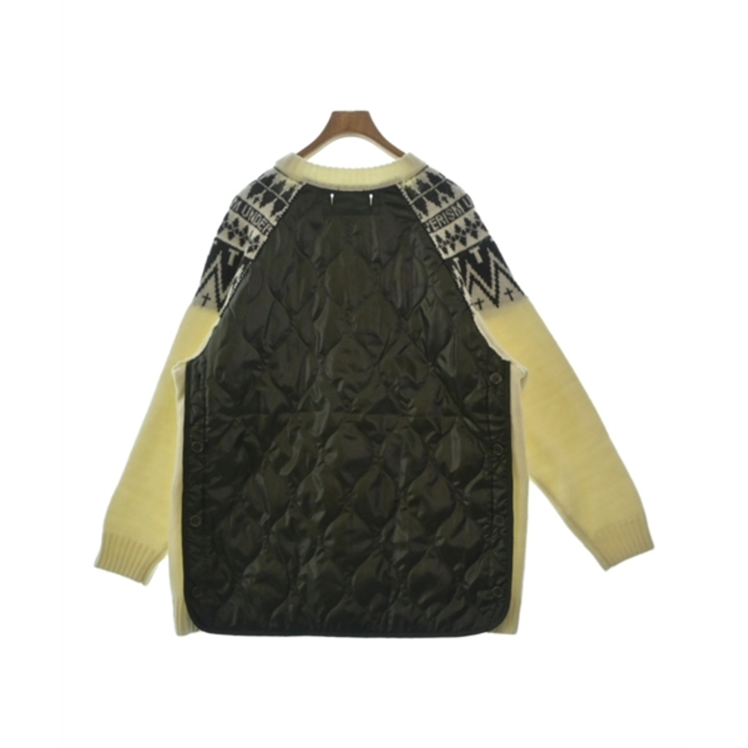 UNDER COVER ニット・セーター 3(L位) 白xカーキx茶系 【古着】 UNDER COVER ニット・セーター 3(L位) 白xカーキx茶系 【古着】