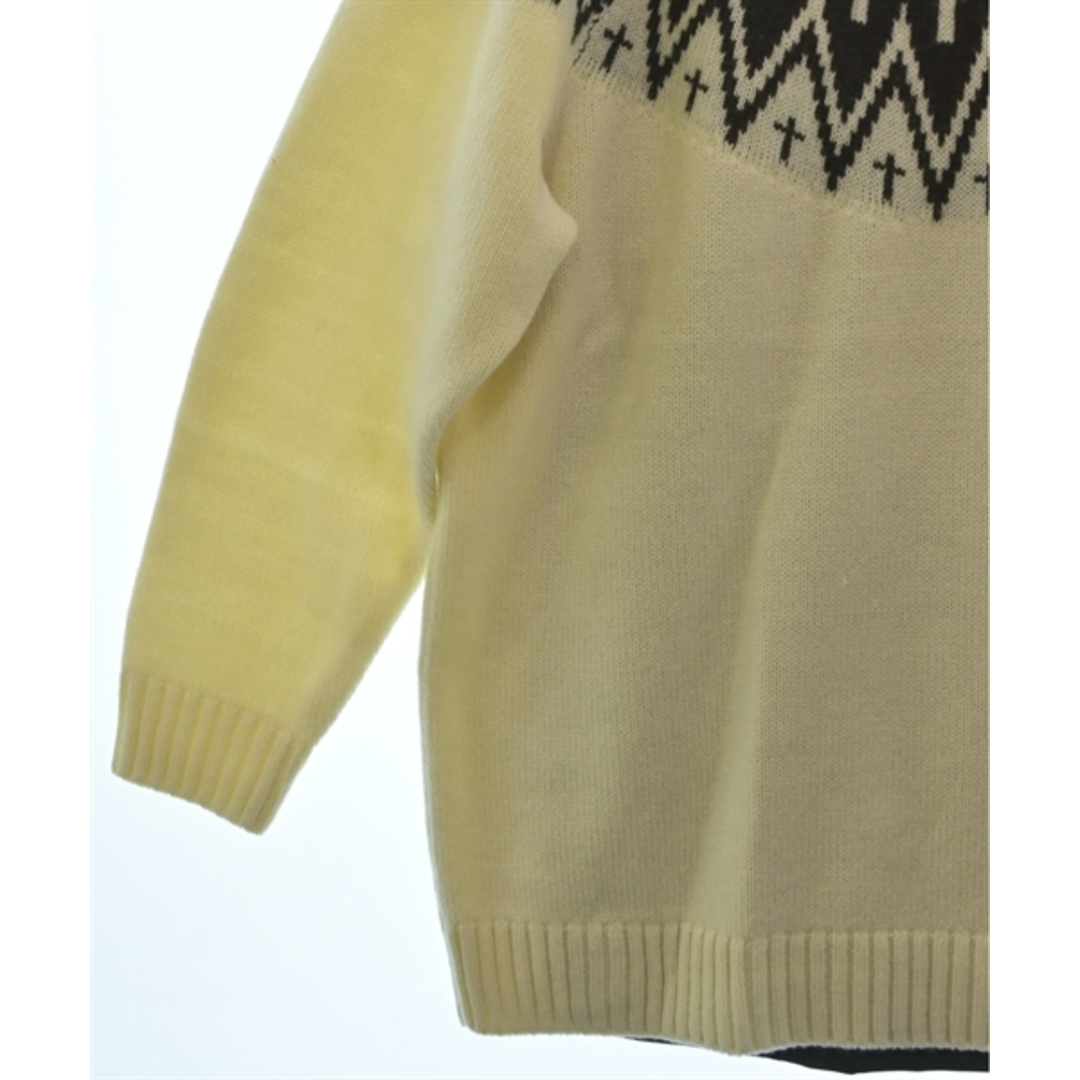 UNDER COVER ニット・セーター 3(L位) 白xカーキx茶系 【古着】 UNDER COVER ニット・セーター 3(L位) 白xカーキx茶系 【古着】