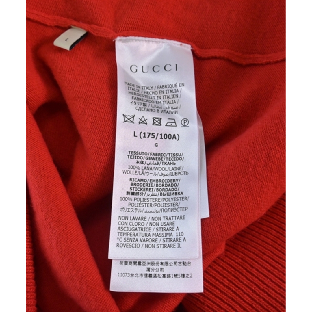 Gucci(グッチ)のGUCCI グッチ ニット・セーター L 赤 【古着】【中古】 メンズのトップス(ニット/セーター)の商品写真
