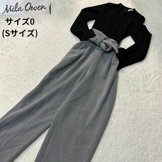 ミラオーウェン(Mila Owen)のミラオーウェン✨美品 オールインワン ニット ブラック×グレー サイズ0(オールインワン)